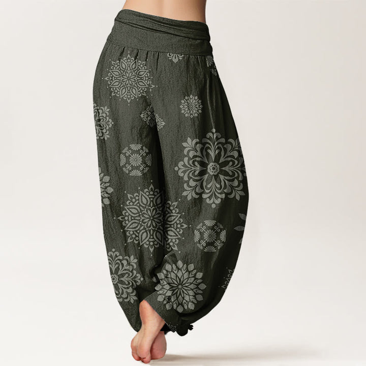 Pantaloni harem da donna con elastico in vita e motivo mandala casual Buddha Stones - image 9