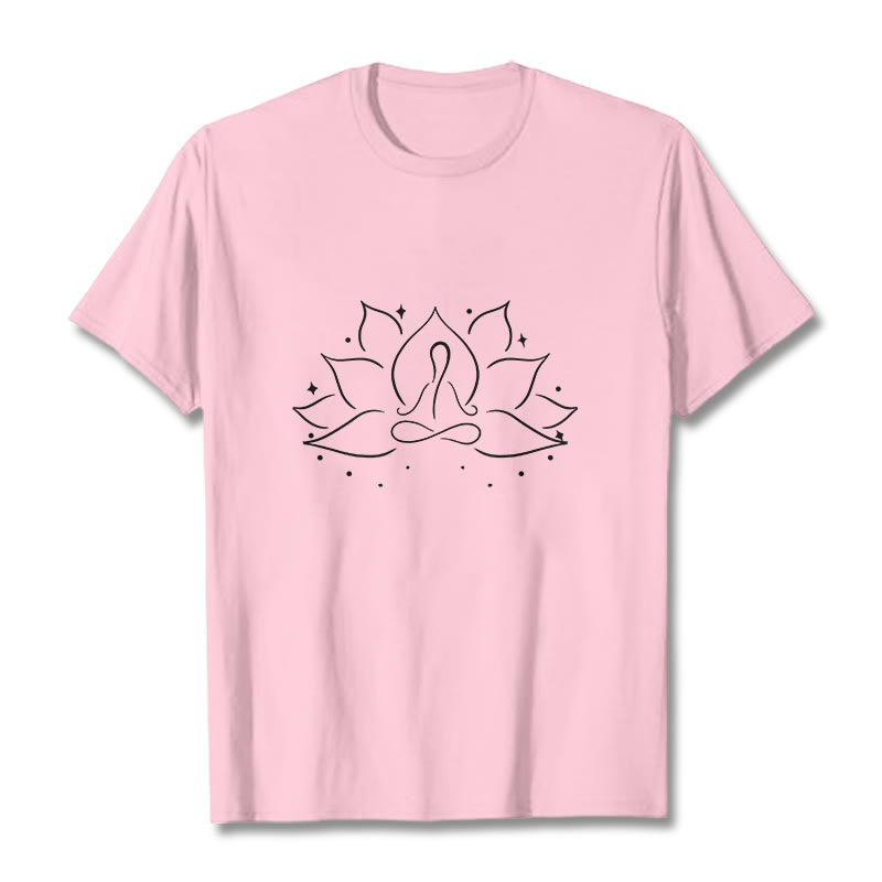Maglietta con disegno Buddha Stones Lotus Flower Meditative Yoga Position - Rosa chiaro - 2XL - image 13