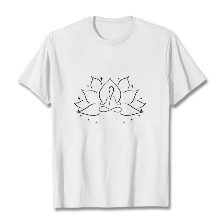 Maglietta con disegno Buddha Stones Lotus Flower Meditative Yoga Position - Bianco - 2XL - image 8