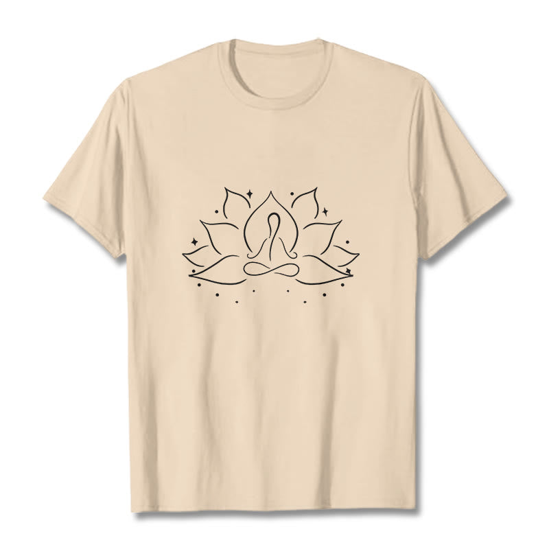 Maglietta con disegno Buddha Stones Lotus Flower Meditative Yoga Position - Biscotto - 2XL - image 11