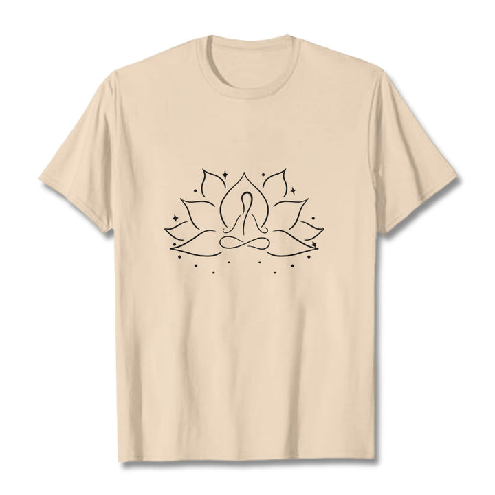 Maglietta con disegno Buddha Stones Lotus Flower Meditative Yoga Position - Biscotto - 2XL - image 11