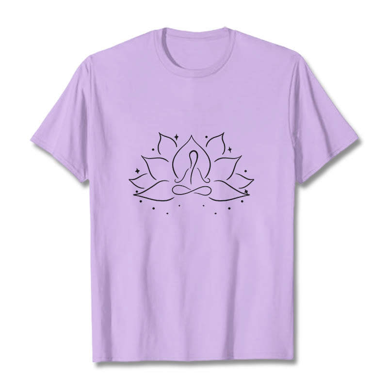 Maglietta con disegno Buddha Stones Lotus Flower Meditative Yoga Position - Prugna - 2XL - image 16