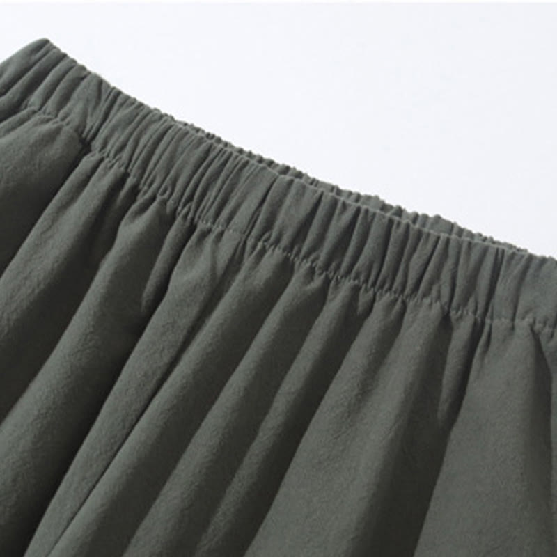 Set di 2 pezzi di tuta da uomo in cotone e lino con bottoni a rana, camicia e pantaloni con tasche, per meditazione, Buddha Stones
