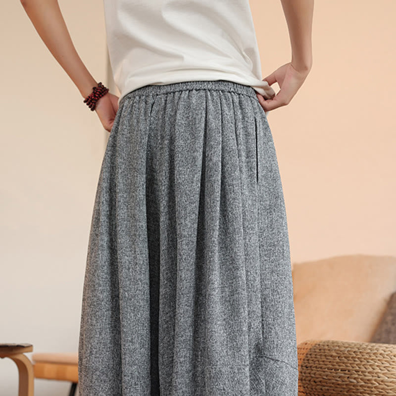 Pantaloni harem da uomo alla caviglia con coulisse, con ricamo Buddha Stones Summer Characters e tasche