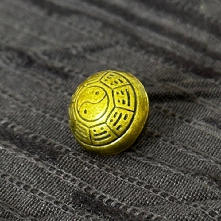 Camicia da uomo in cotone e lino a maniche corte con motivo patchwork estivo Buddha Stones - image 9