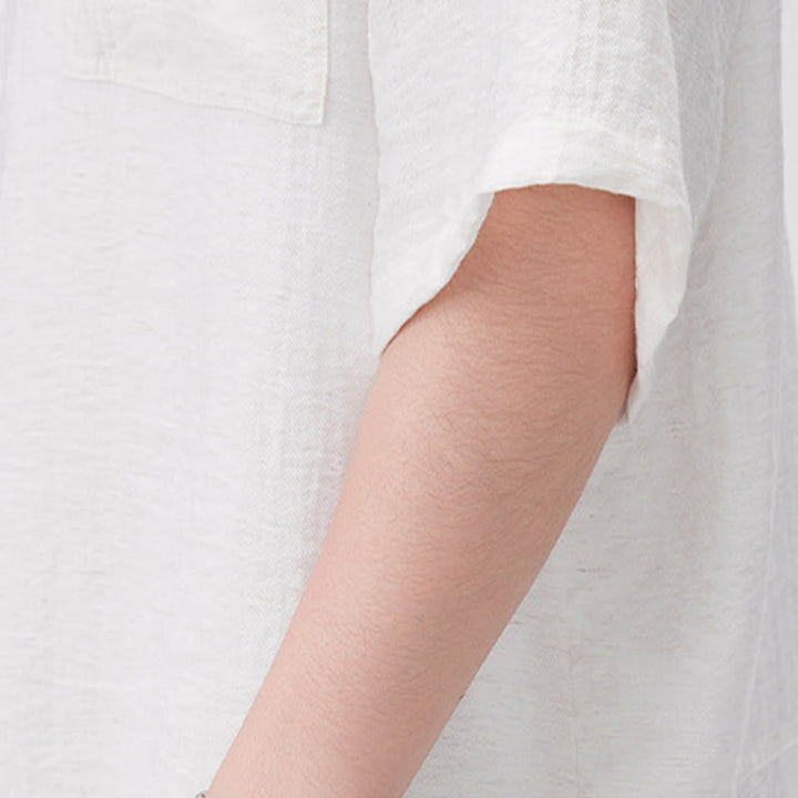 Camicia a maniche corte da uomo con design Buddha Stones Summer Plain e bottoni a metà - image 5