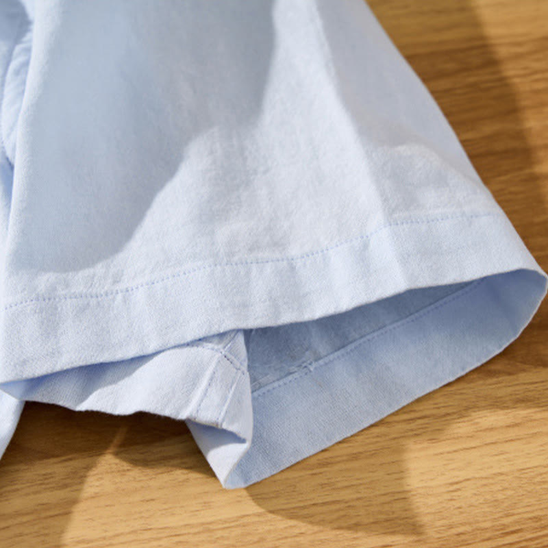 Camicia da uomo in cotone a maniche corte con bottoni a metà polpaccio, modello Buddha Stones Summer Solid - image 5