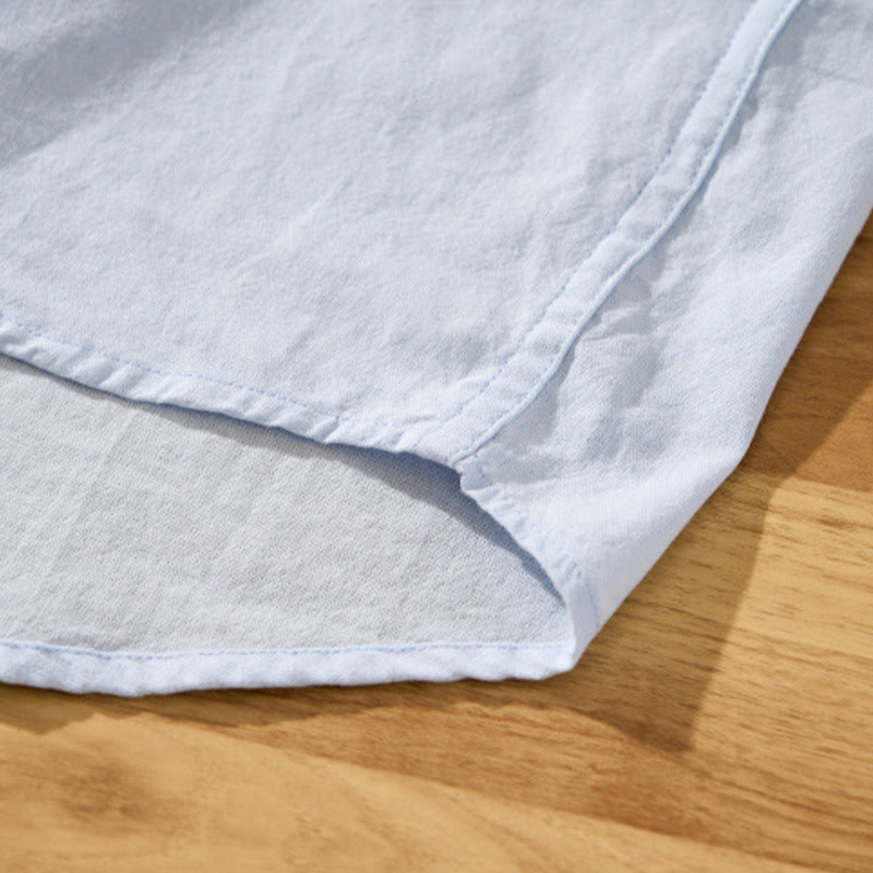 Camicia da uomo in cotone a maniche corte con bottoni a metà polpaccio, modello Buddha Stones Summer Solid - image 8