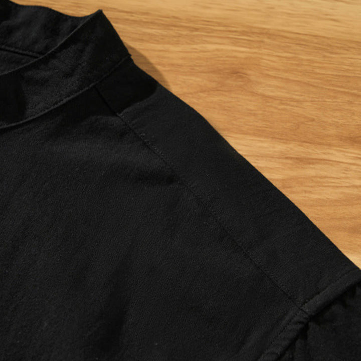 Camicia da uomo in cotone a maniche corte con bottoni a metà polpaccio, modello Buddha Stones Summer Solid