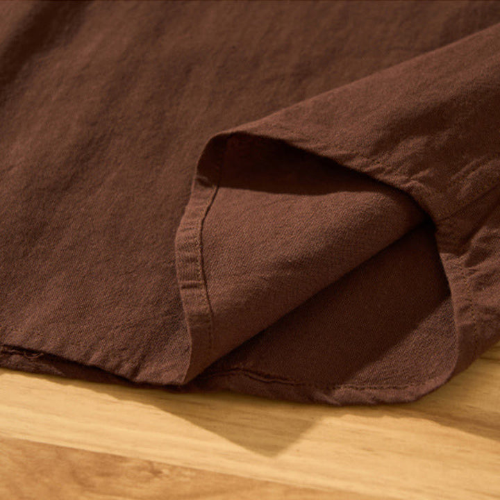 Camicia da uomo in cotone a maniche corte con bottoni a metà polpaccio, modello Buddha Stones Summer Solid - image 26