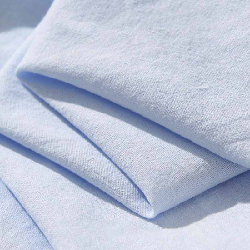 Camicia da uomo in cotone a maniche corte con bottoni a metà polpaccio, modello Buddha Stones Summer Solid - image 9