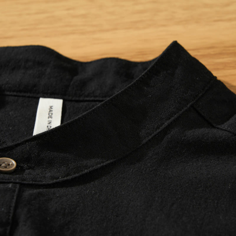 Camicia da uomo in cotone a maniche corte con bottoni a metà polpaccio, modello Buddha Stones Summer Solid - image 14