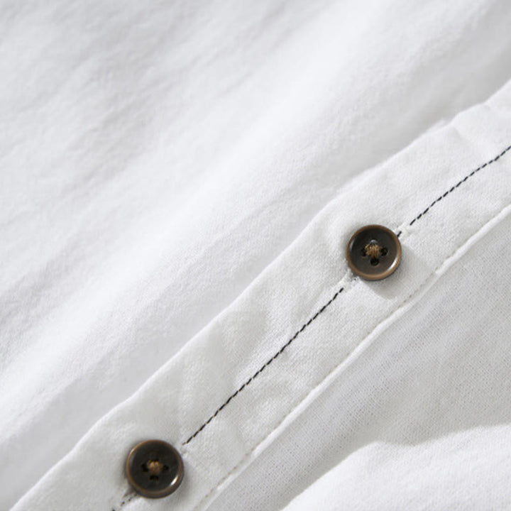 Camicia da uomo in cotone a maniche corte con bottoni a metà polpaccio, modello Buddha Stones Summer Solid - image 19