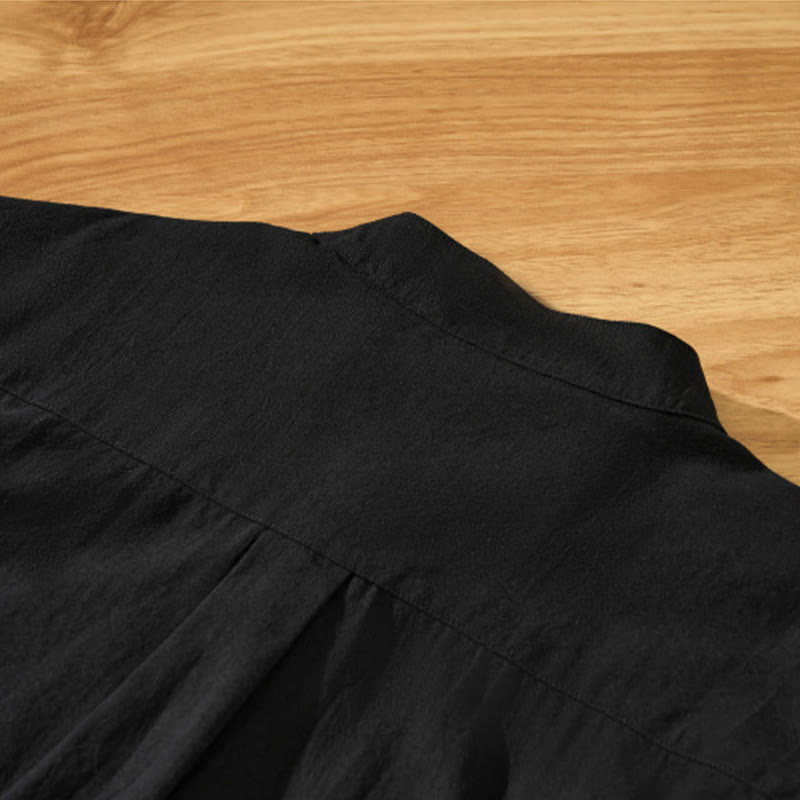 Camicia da uomo in cotone a maniche corte con bottoni a metà polpaccio, modello Buddha Stones Summer Solid - image 12