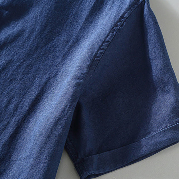 Camicia da uomo in lino a maniche corte con design estivo Buddha Stones - image 5