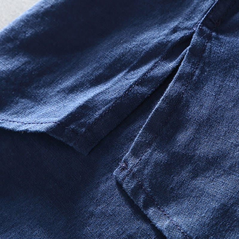 Camicia da uomo in lino a maniche corte con design estivo Buddha Stones - image 7