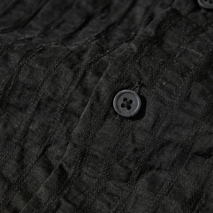 Camicia da uomo in tencel a maniche corte, traspirante, con bottoni , Buddha Stones - image 23