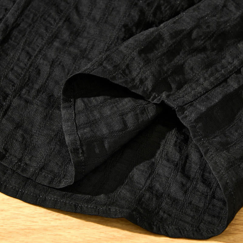 Camicia da uomo in tencel a maniche corte, traspirante, con bottoni , Buddha Stones - image 25