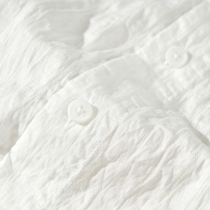 Camicia da uomo in tencel a maniche corte, traspirante, con bottoni , Buddha Stones - image 17