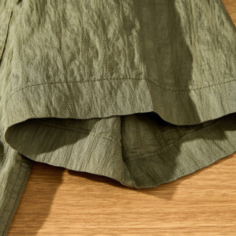 Camicia da uomo in tencel a maniche corte, traspirante, con bottoni , Buddha Stones - image 9