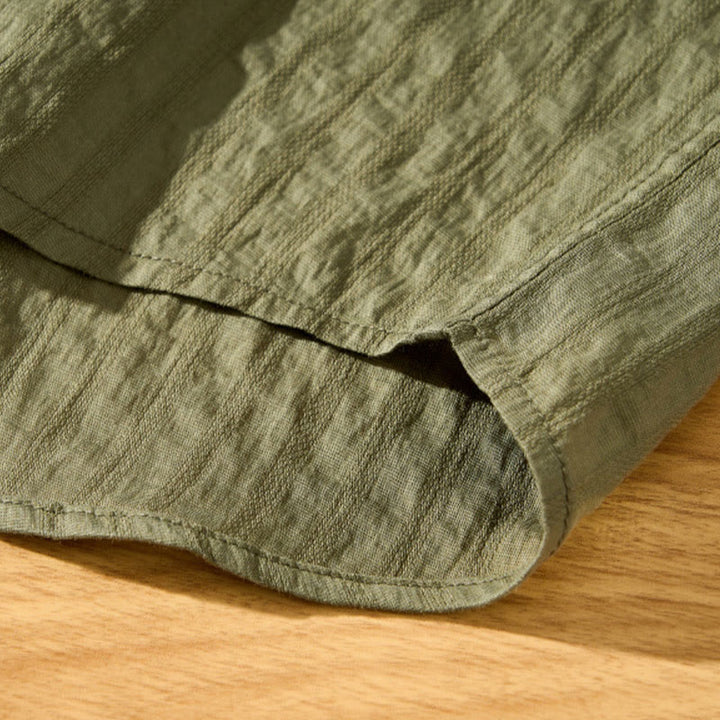 Camicia da uomo in tencel a maniche corte, traspirante, con bottoni , Buddha Stones - image 10