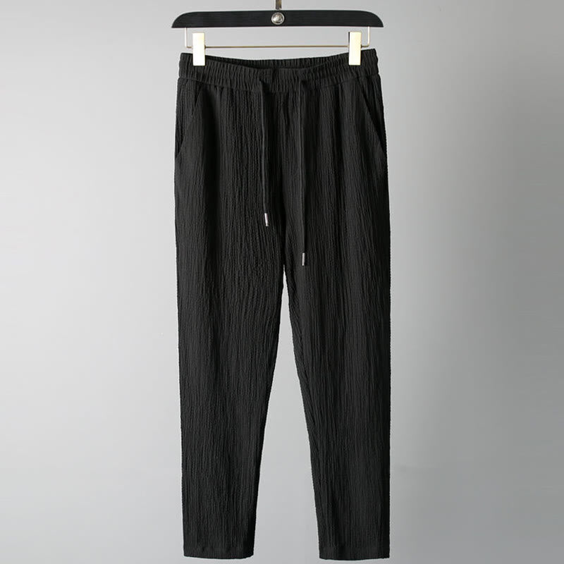 Set da uomo Buddha Stones, 2 pezzi, tinta unita, con scollo a V, maniche corte, pantaloni e maglietta antirughe