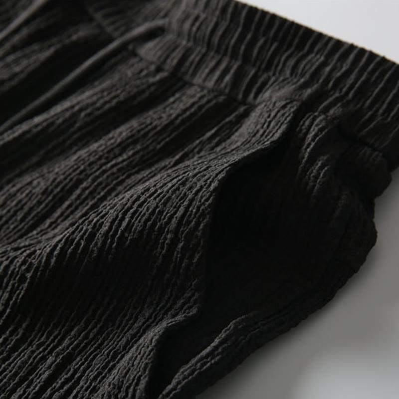 Set da uomo Buddha Stones, 2 pezzi, tinta unita, con scollo a V, maniche corte, pantaloni e maglietta antirughe - image 4