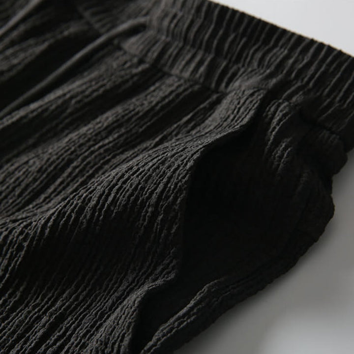 Set da uomo Buddha Stones, 2 pezzi, tinta unita, con scollo a V, maniche corte, pantaloni e maglietta antirughe - image 4