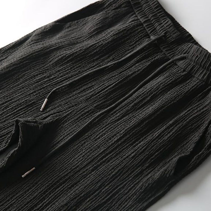 Set da uomo Buddha Stones, 2 pezzi, tinta unita, con scollo a V, maniche corte, pantaloni e maglietta antirughe - image 5