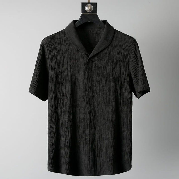 Set da uomo Buddha Stones, 2 pezzi, tinta unita, con scollo a V, maniche corte, pantaloni e maglietta antirughe
