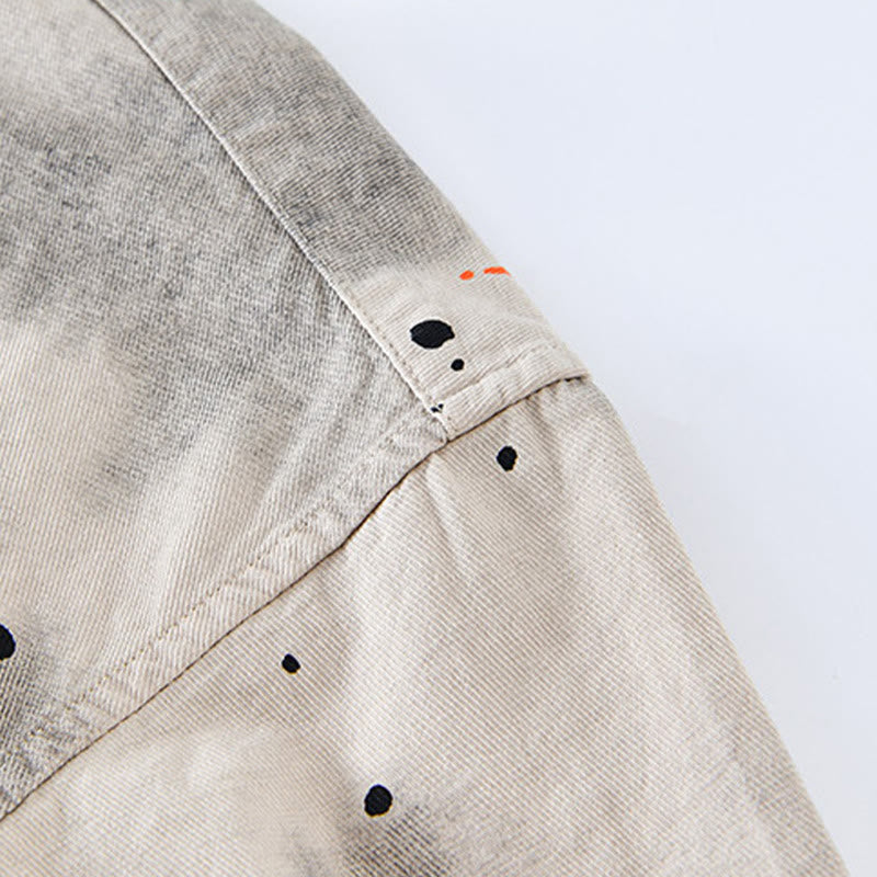 Camicia da uomo in cotone a maniche corte con bottoni e stampa "Buddha Stones Summer Ink Splashing Colour"