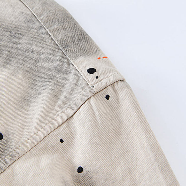 Camicia da uomo in cotone a maniche corte con bottoni e stampa "Buddha Stones Summer Ink Splashing Colour" - image 5