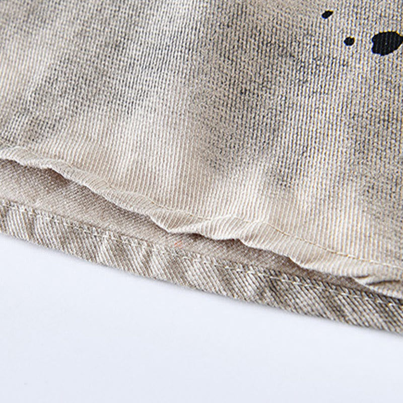 Camicia da uomo in cotone a maniche corte con bottoni e stampa "Buddha Stones Summer Ink Splashing Colour" - image 8