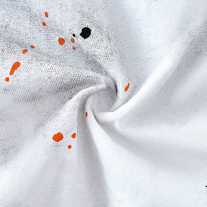 Camicia da uomo in cotone a maniche corte con bottoni e stampa "Buddha Stones Summer Ink Splashing Colour"