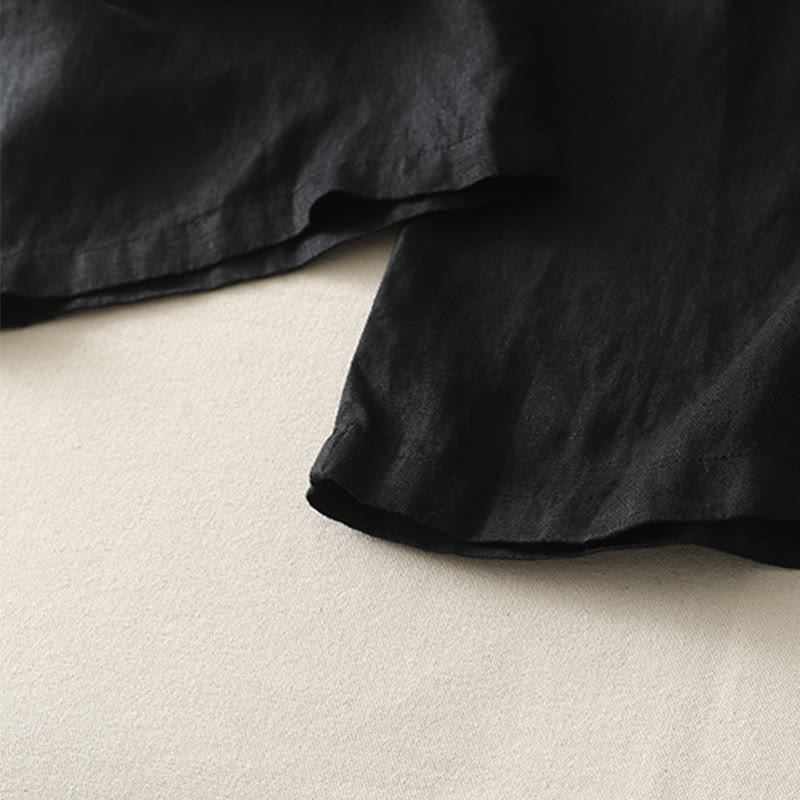 Pantaloni da donna in cotone e lino a gamba larga con tasche, modello Buddha Stones, estivi, da tutti i giorni, in tinta unita, con elastico in vita - image 25