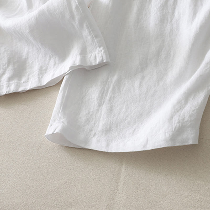 Pantaloni da donna in cotone e lino a gamba larga con tasche, modello Buddha Stones, estivi, da tutti i giorni, in tinta unita, con elastico in vita - image 20