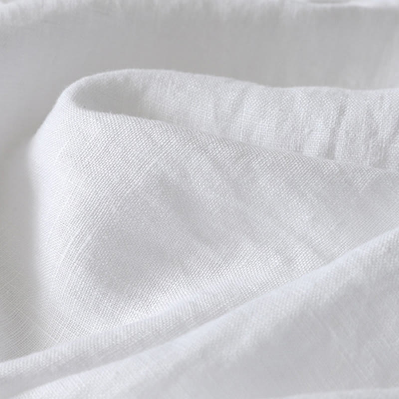 Pantaloni da donna in cotone e lino a gamba larga con tasche, modello Buddha Stones, estivi, da tutti i giorni, in tinta unita, con elastico in vita