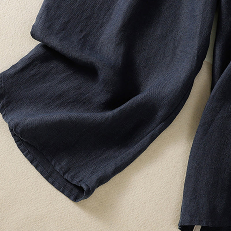 Pantaloni da donna in cotone con coulisse, modello Buddha Stones, casual, tinta unita, lunghezza 7-8, con tasche