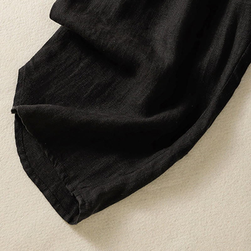 Pantaloni da donna in cotone con coulisse, modello Buddha Stones, casual, tinta unita, lunghezza 7-8, con tasche - image 19