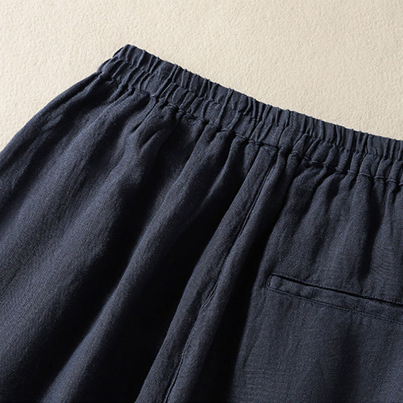 Pantaloni da donna in cotone con coulisse, modello Buddha Stones, casual, tinta unita, lunghezza 7-8, con tasche