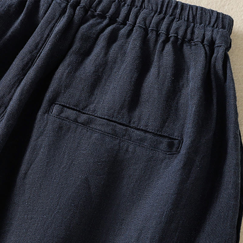 Pantaloni da donna in cotone con coulisse, modello Buddha Stones, casual, tinta unita, lunghezza 7-8, con tasche