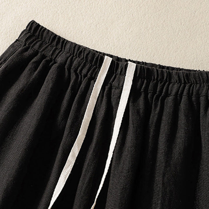 Pantaloni da donna in cotone con coulisse, modello Buddha Stones, casual, tinta unita, lunghezza 7-8, con tasche