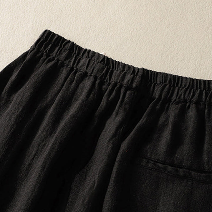Pantaloni da donna in cotone con coulisse, modello Buddha Stones, casual, tinta unita, lunghezza 7-8, con tasche