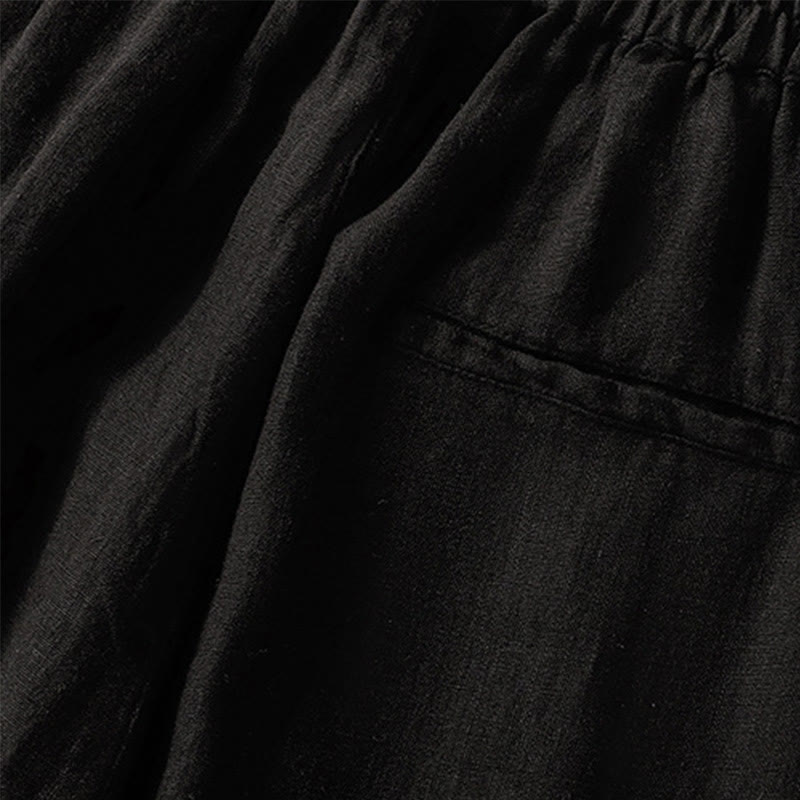 Pantaloni da donna in cotone con coulisse, modello Buddha Stones, casual, tinta unita, lunghezza 7-8, con tasche