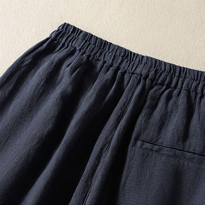 Pantaloni da donna in cotone con coulisse, modello Buddha Stones, casual, tinta unita, lunghezza 7-8, con tasche - image 6