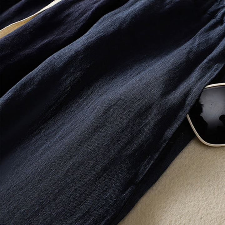 Pantaloni da donna in cotone con coulisse, modello Buddha Stones, casual, tinta unita, lunghezza 7-8, con tasche - image 7