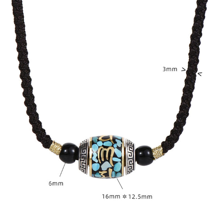 Collana con ciondolo girevole con motivo a perline Dzi, motivo Om Mani Padme Hum, motivo Buddha Stones Tibet