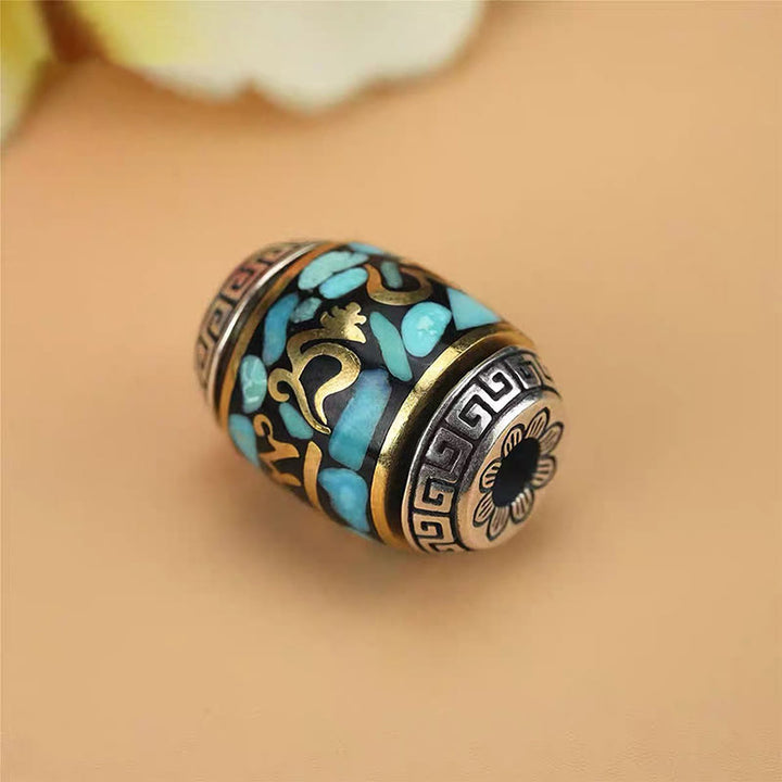 Collana con ciondolo girevole con motivo a perline Dzi, motivo Om Mani Padme Hum, motivo Buddha Stones Tibet