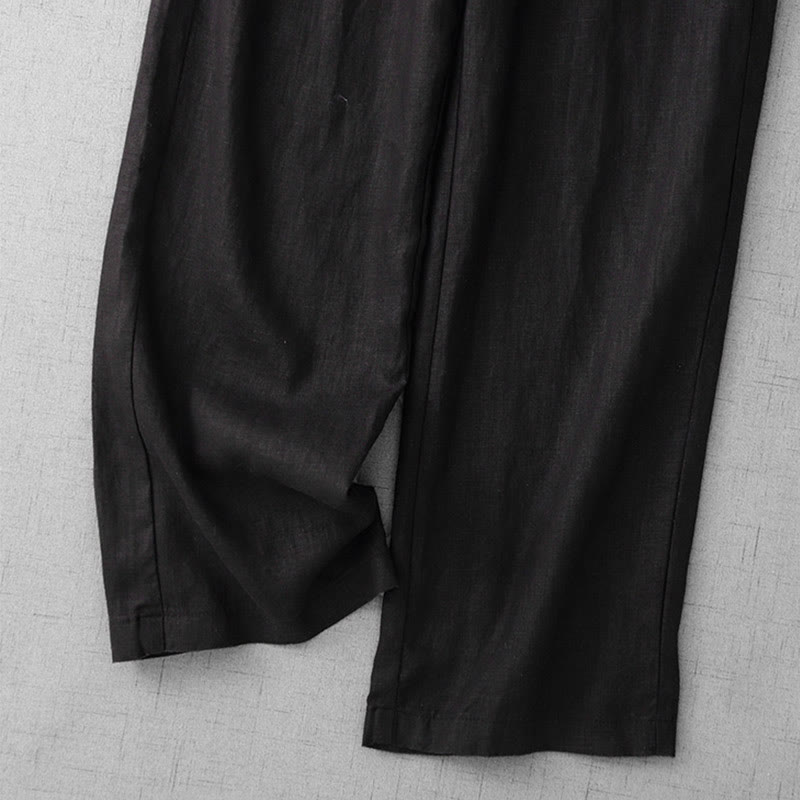 Pantaloni larghi in cotone da donna con tasche, modello Buddha Stones, casual, a vita alta, con coulisse e volant