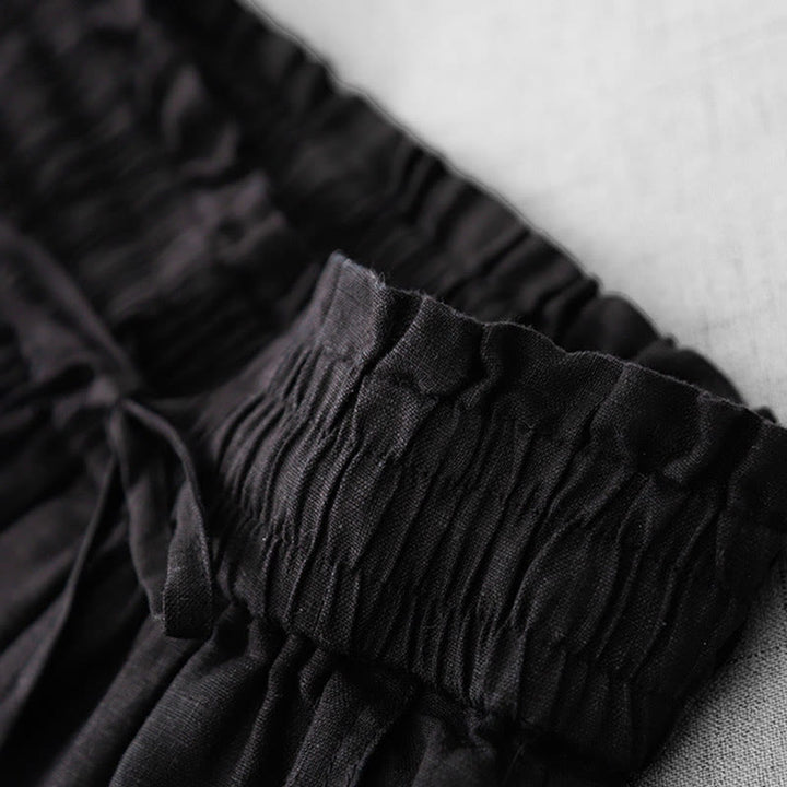 Pantaloni larghi in cotone da donna con tasche, modello Buddha Stones, casual, a vita alta, con coulisse e volant - image 19